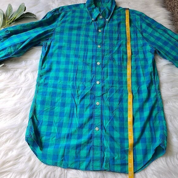 J. CREW Men's Small Plaid Lightweight Dress Shirt - Picture 4 of 6